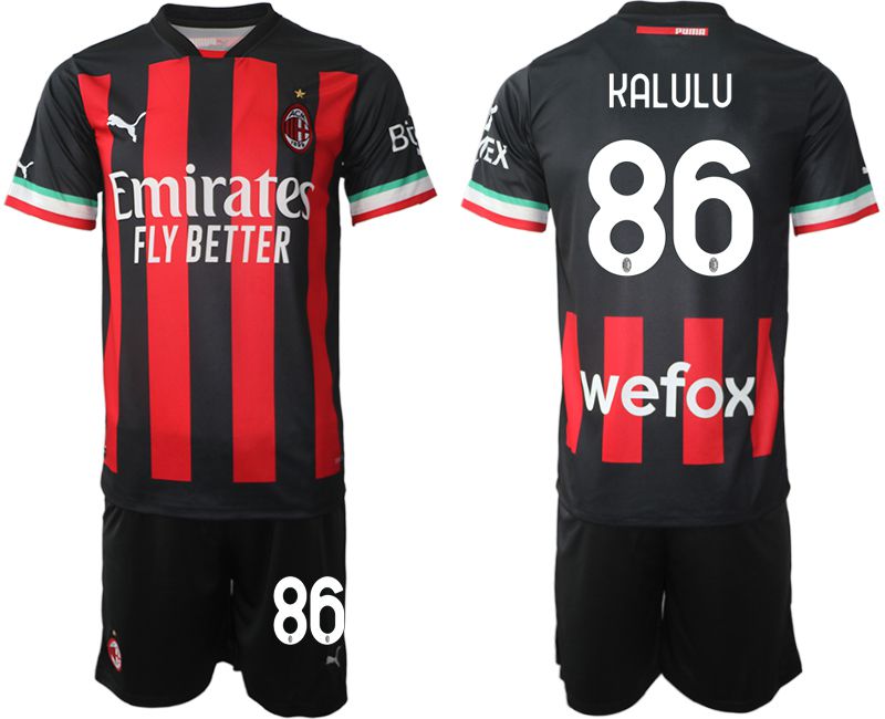 Men 2022-2023 Club Ac Milan home black 86 Soccer Jersey